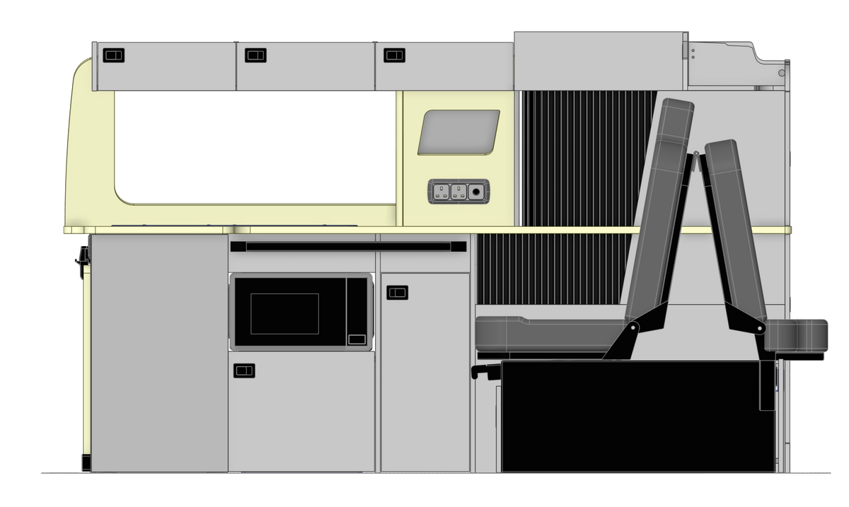 VW T6.1 SWB Campervan Kitchen to suit 112cm Rock & Roll Bed - Design 3