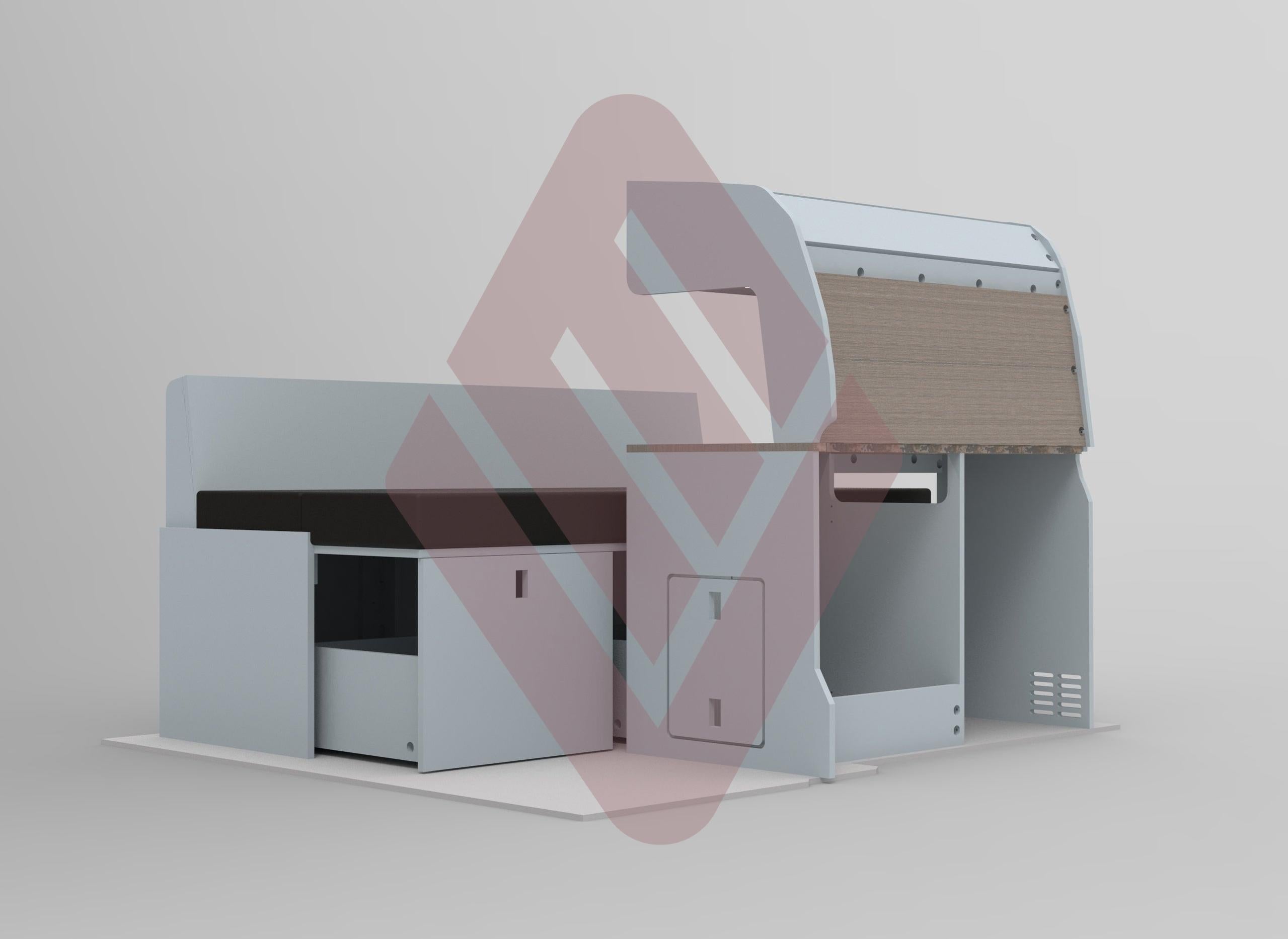 Peugeot Partner Compact Campervan Kitchen Interior Unit