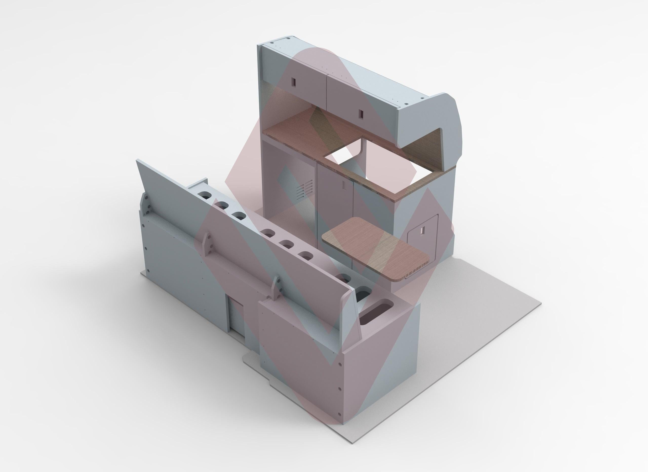 Peugeot Partner Compact Campervan Kitchen Interior Unit