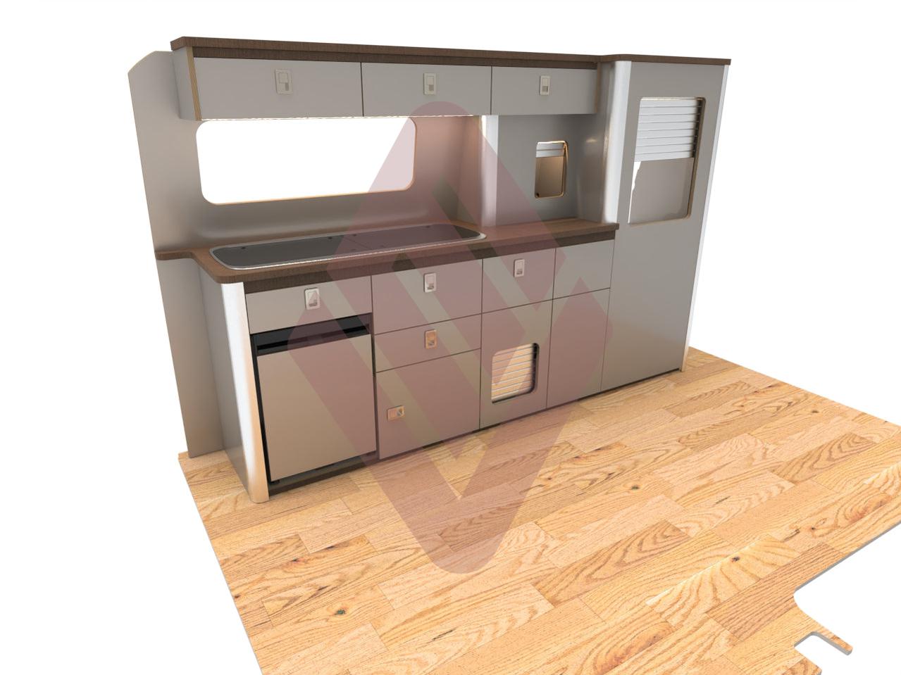 Ford Transit Custom SWB 2012-2023 V4 Campervan Kitchen Interior Unit
