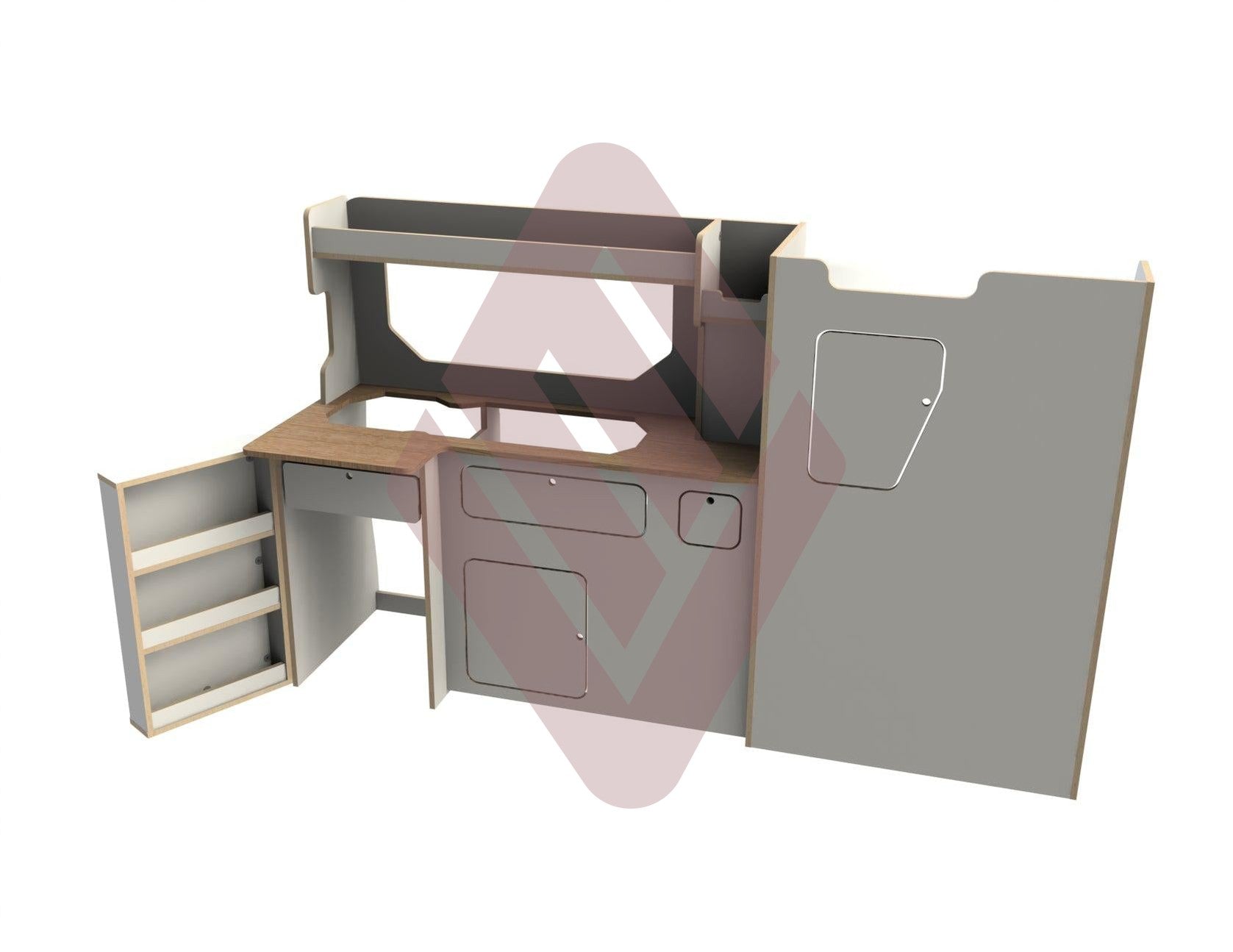 Renault Trafic SWB 2014 > Campervan Kitchen Interior Unit