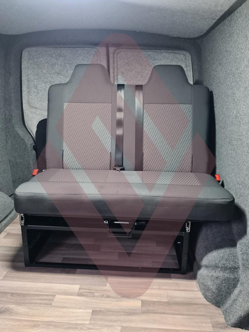 Rusty Lee 3/4 Legless Campervan Rock & Roll Bed - M1 Tested - Isofix - 5 Stage Recliner