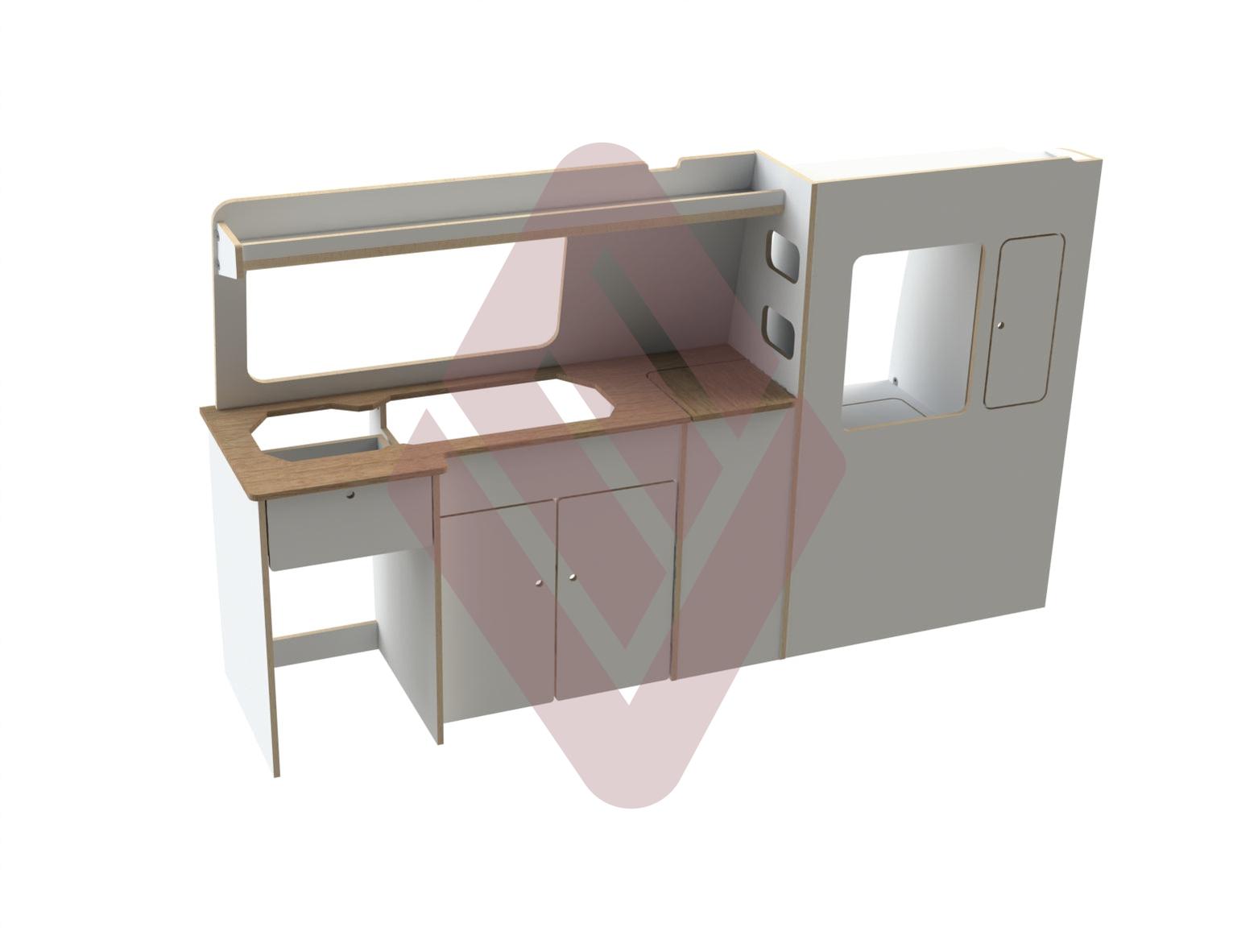 Volkswagen Transporter T5/T6 SWB V3 Campervan Kitchen Interior Unit