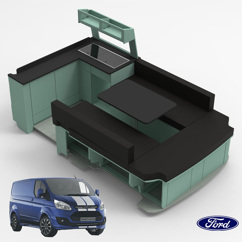 Ford Transit Custom 2014-2024 LWB Bulkhead U Edition Campervan Furniture Unit Set