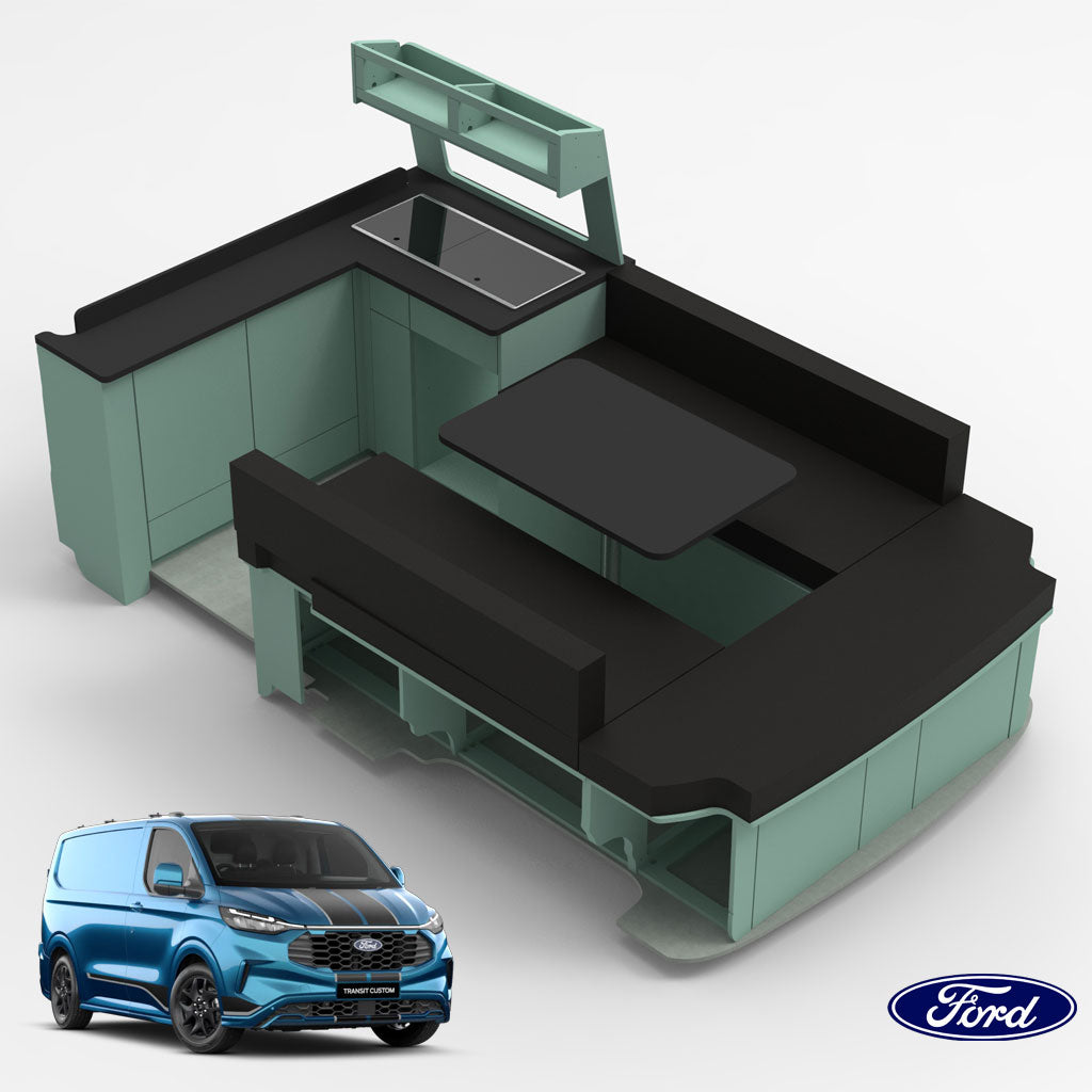 Ford Transit Custom 2024> LWB Bulkhead U Edition Campervan Furniture Unit Set