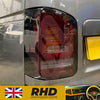 VW Transporter T5 (2003-09) – Rear Lights – Sequential Indicator – LED – RHD – Red Smoke