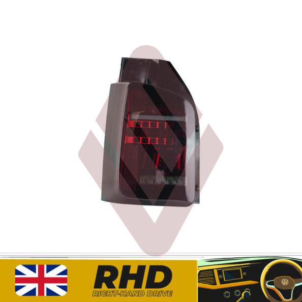 VW Transporter T5 (2003-09) – Rear Lights – Sequential Indicator – LED – RHD – Red Smoke (T6.1 Style)