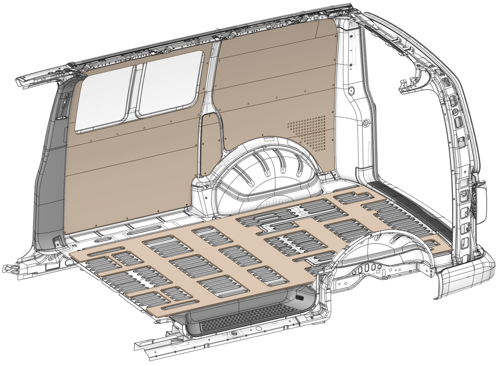 VW T5 T6 T6.1 SWB 9mm Plywood Floor One Piece Packing Frame