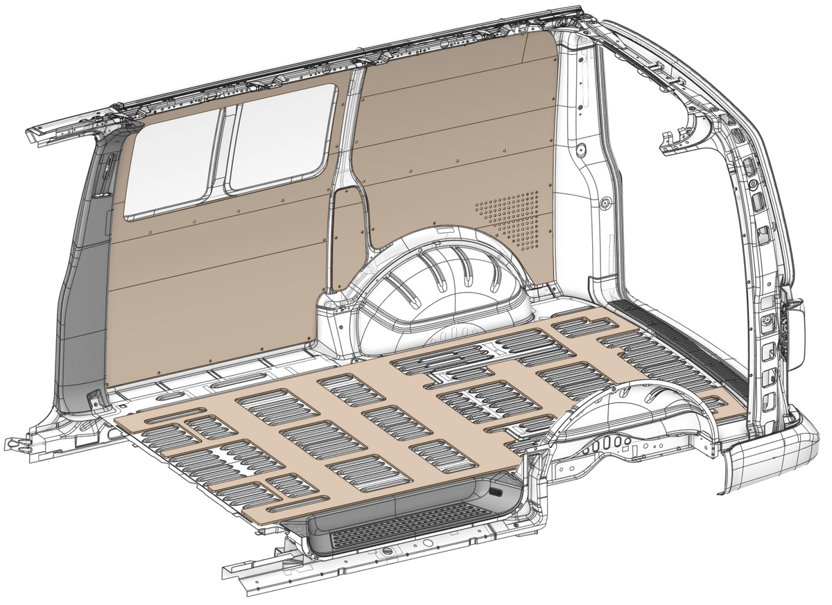 VW T5 T6 T6.1 SWB 9mm Plywood Floor One Piece Packing Frame