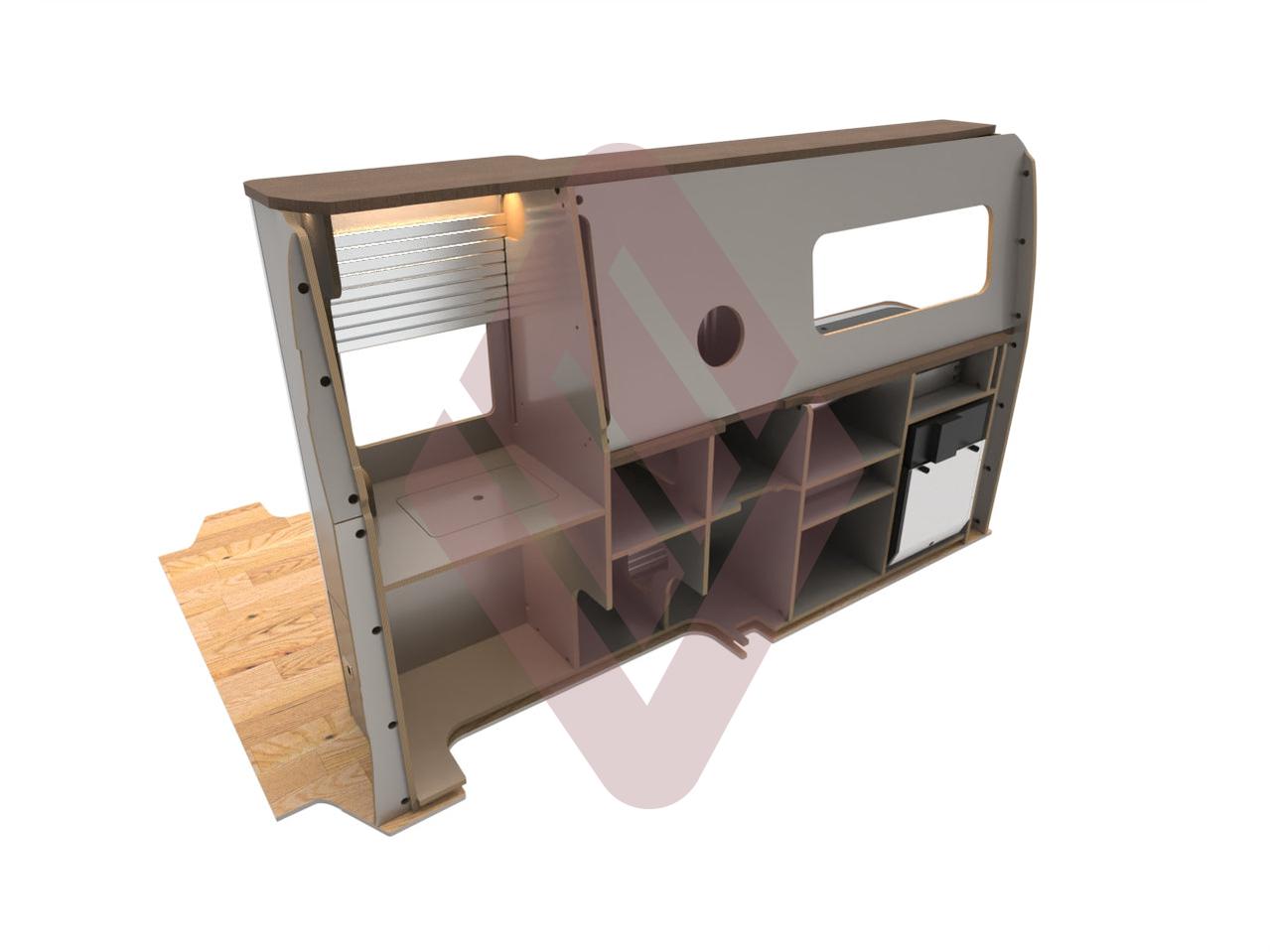 Ford Transit Custom SWB 2012-2023 V3 Campervan Kitchen Interior Unit