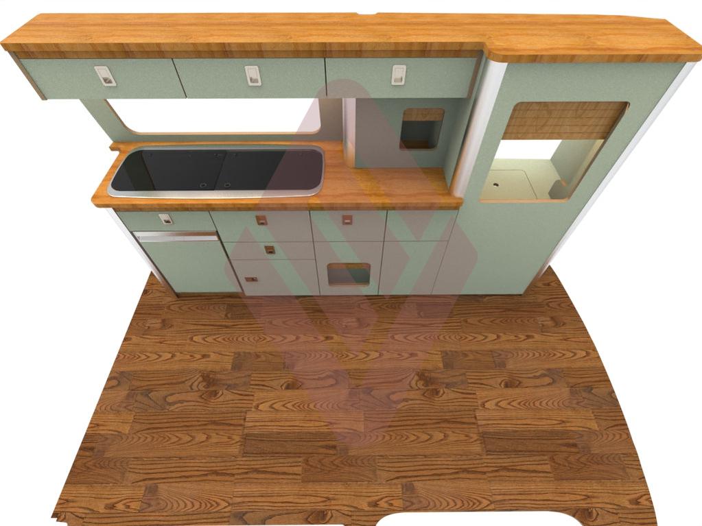 Volkswagen Transporter T5/T6 SWB V4 Campervan Kitchen Interior Unit