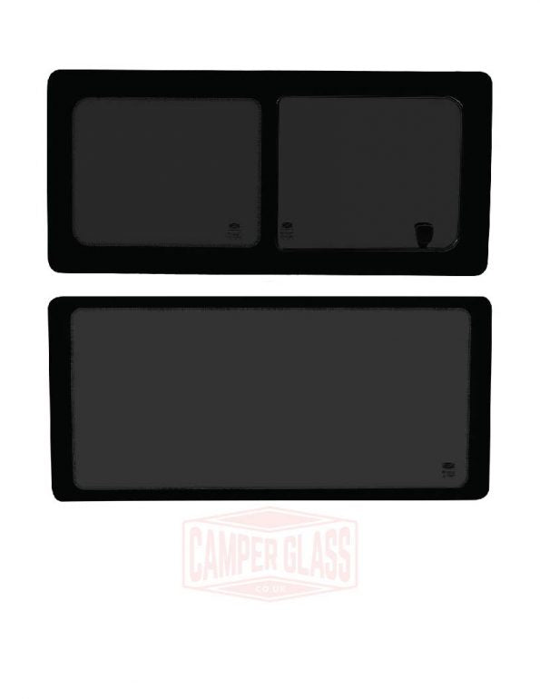 Camper Glass VW T4 – Window Set – Driver Side Sliding – Passenger Side Fixed – SWB/LWB – Privacy Glass